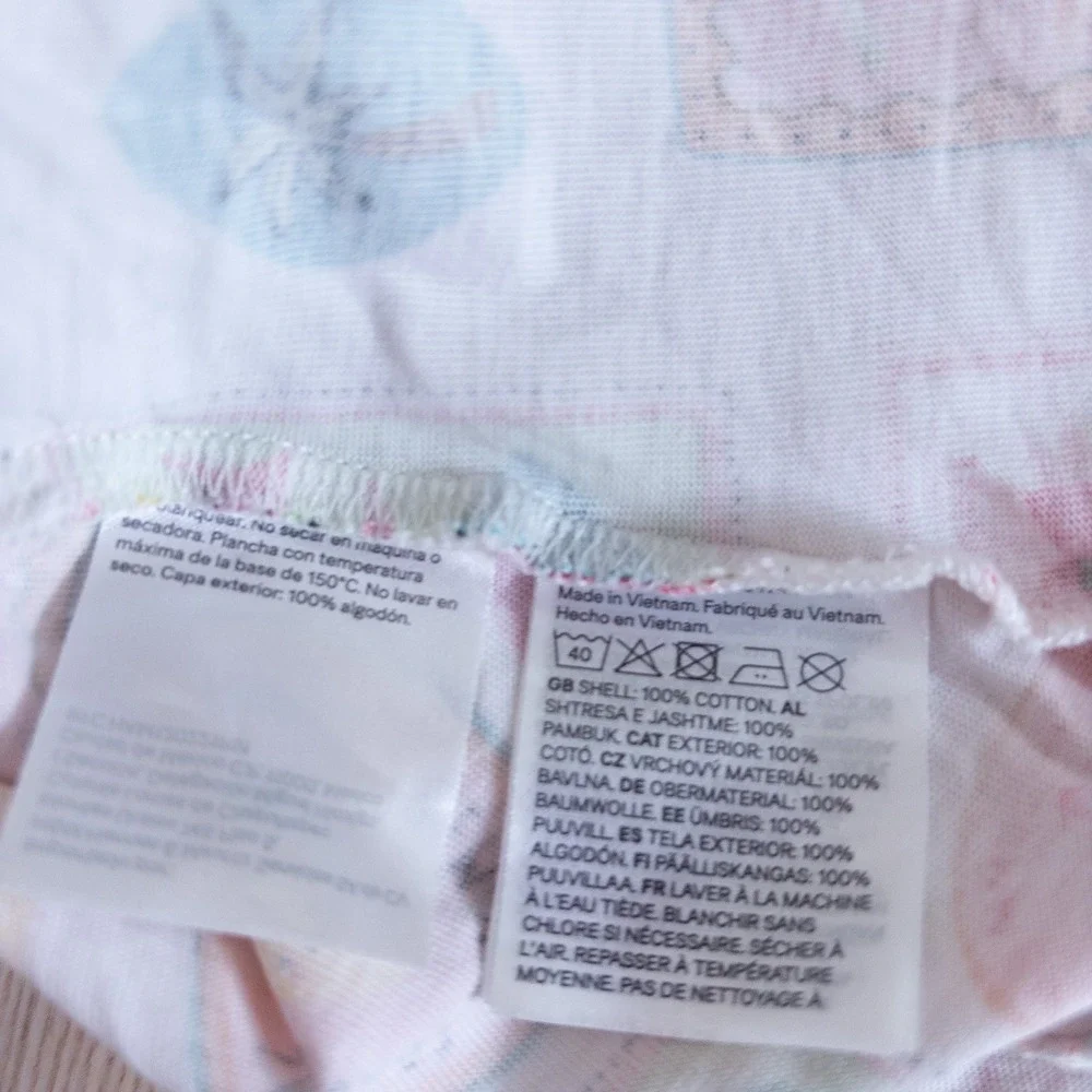 H&M Dress White Summer Fruit Tropical Stamp Print Baby 12 Months